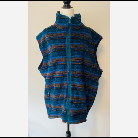 Vintage Other - Vintage L.L. Bean Fleece Pattern Vest